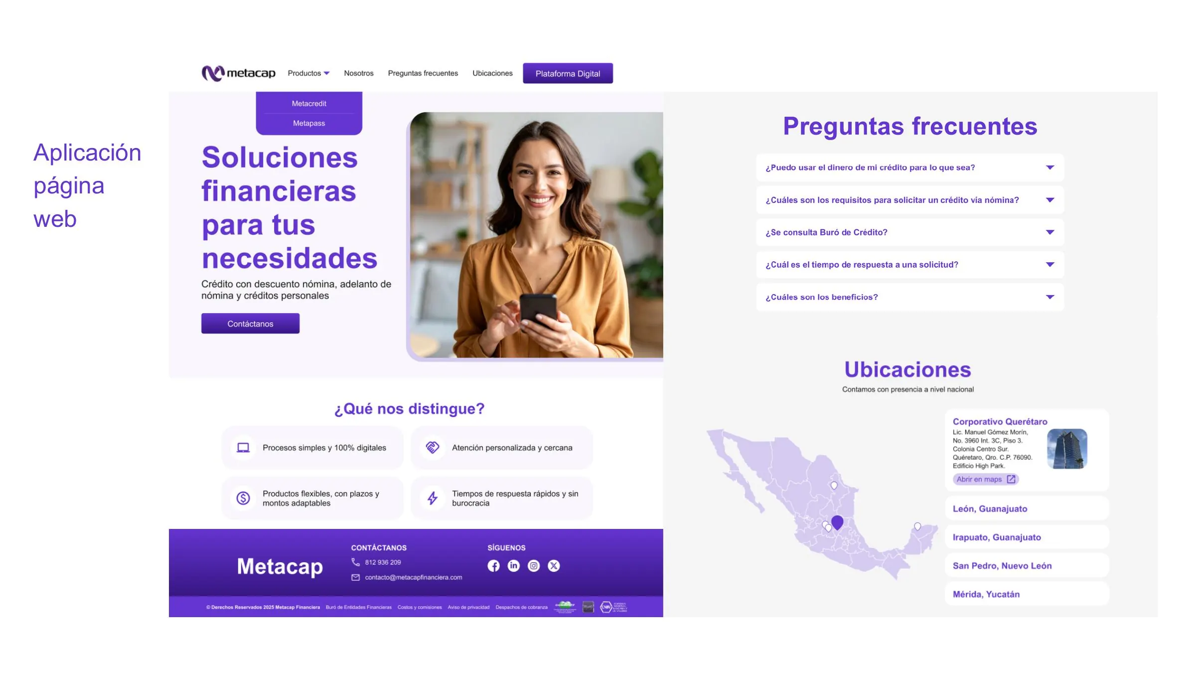 Aplicaciones de la identidad visual de Metacap realizadas por IU Brand