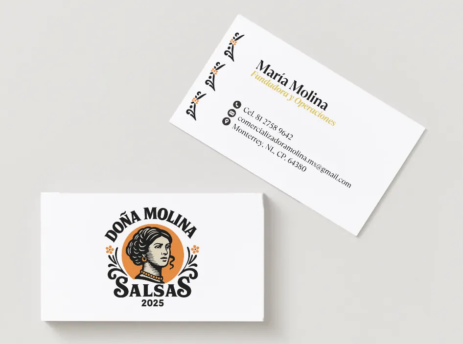 Identidad visual de Salsas Doña Molina realizada por IU Brand